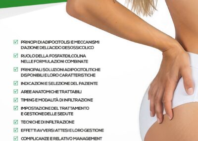 Argomenti trattatati corso medicina estetica teorico pratico trattamento adiposita localizzate